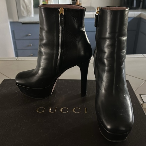 Gucci Platform Leather Bootie Size 361/2 - Picture 2 of 8